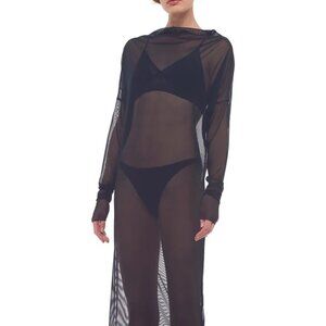 NWT Norma Kamali ALL IN ONE Black Mesh Gown - SMALL